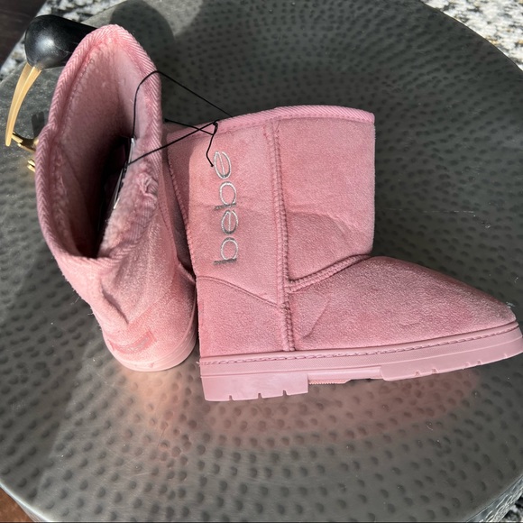 Bebe Microsuede Faux Fur Lined Winter Boot in Blush Size 1 - Picture 1 of 6